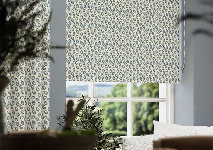 Land & Shore Seedling (Blackout), Teal - Roller Blind - Image 5